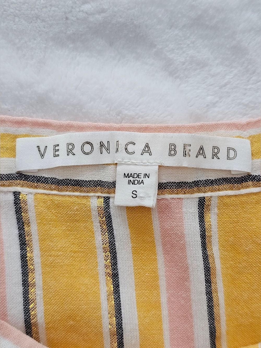 Veronica Beard Serence Skirt Yellow With Metallic Detail Size Small - Picture 3 of 5